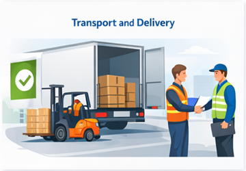 Lastning, transport og bekræftelse af vellykket levering